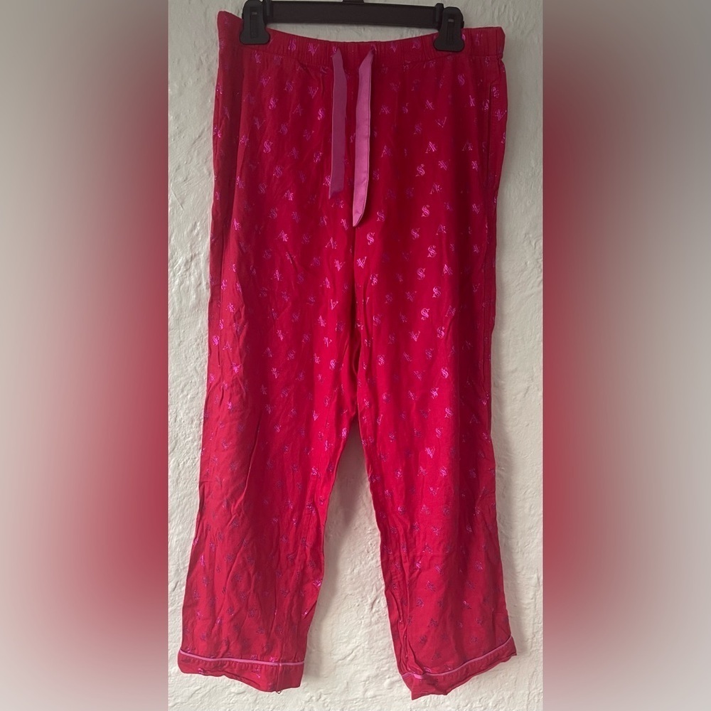 Victoria’s Secret Angels cotton blend pink pajama / lounge pants, drawstring;  S